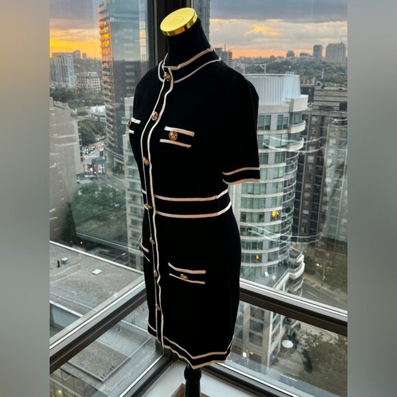 🆕KARL LAGERFELD🧿 NWT Classic Knit Dress with Embroidered Monogram, Black, Sz M - Picture 9 of 16